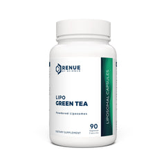 Renue By Science Green Tea Extract bottle showing liposomal formulation for daily antioxidant support