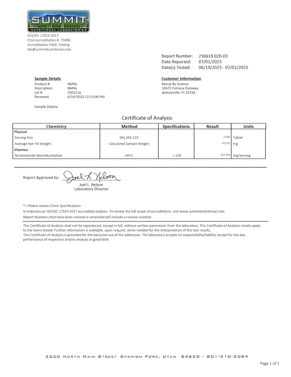 Renue By Science NMN manufactured in GMP USA facility with third-party testing.
