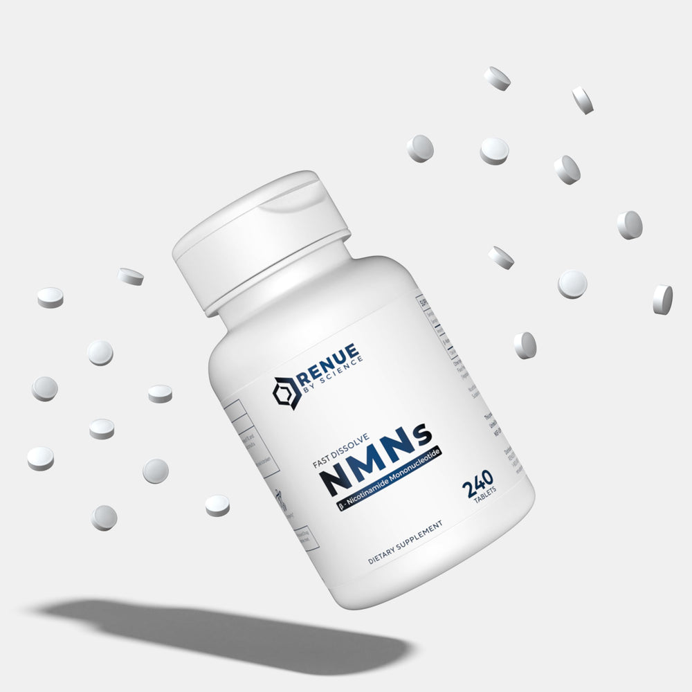 Renue By Science NMN tablets dissolve cleanly for quick, discreet consumption.