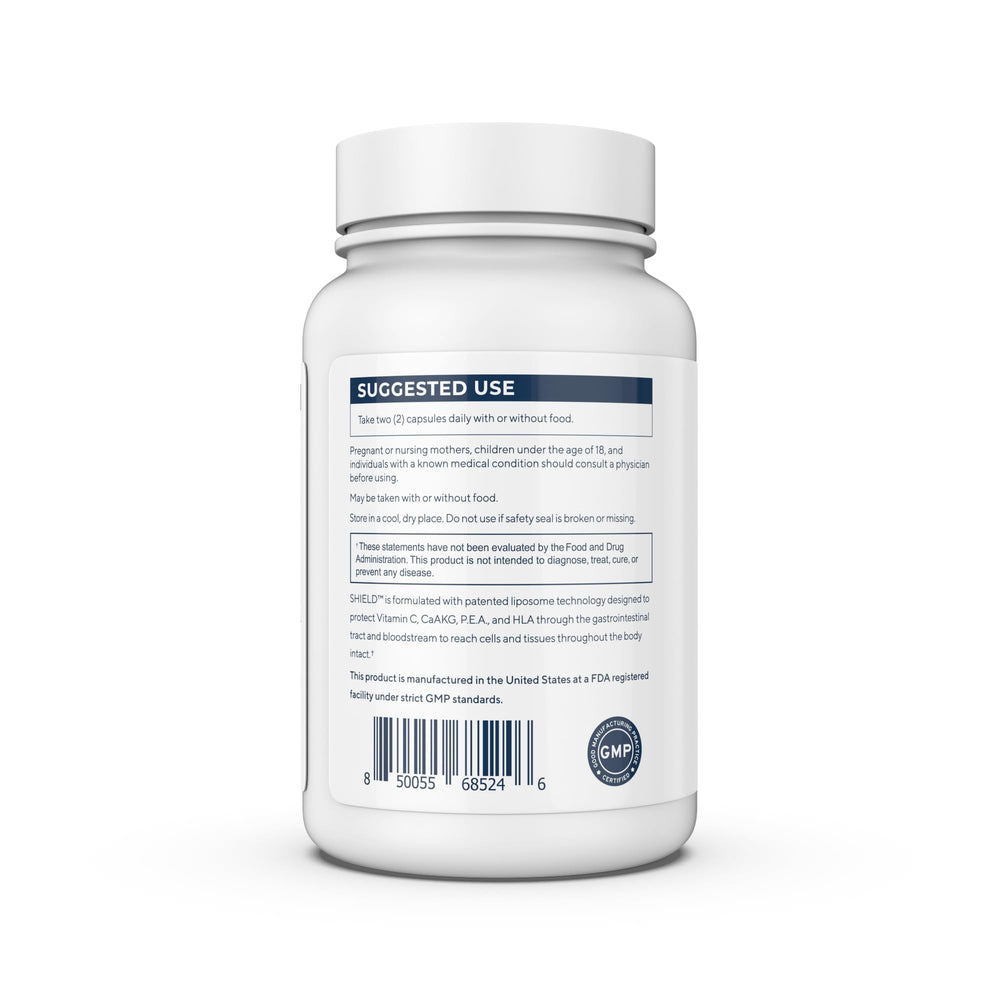 Renue By Science Shield label detail highlighting liposomal formulation.