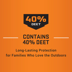 Running on a park trail, Repel Sportsmen Max Formula at hand.