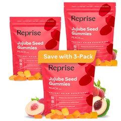Reprise Jujube Seeds Gummies bottle with peach flavor for calm moments