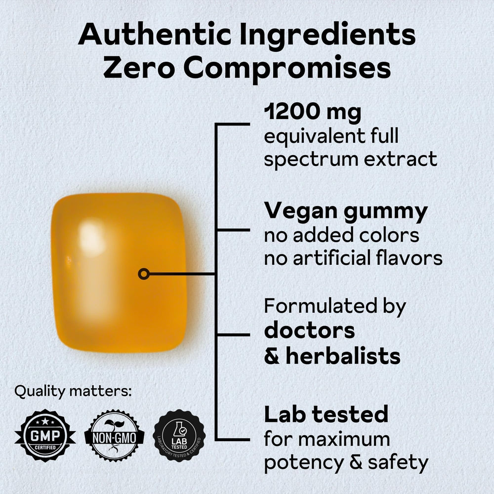 Reprise Jujube Seeds Gummies peach label emphasizes vegan, gluten-free, gelatin-free snacking.