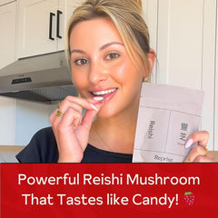 Reprise Reishi gummies strawberry flavor stands out, inviting a convenient daily routine.