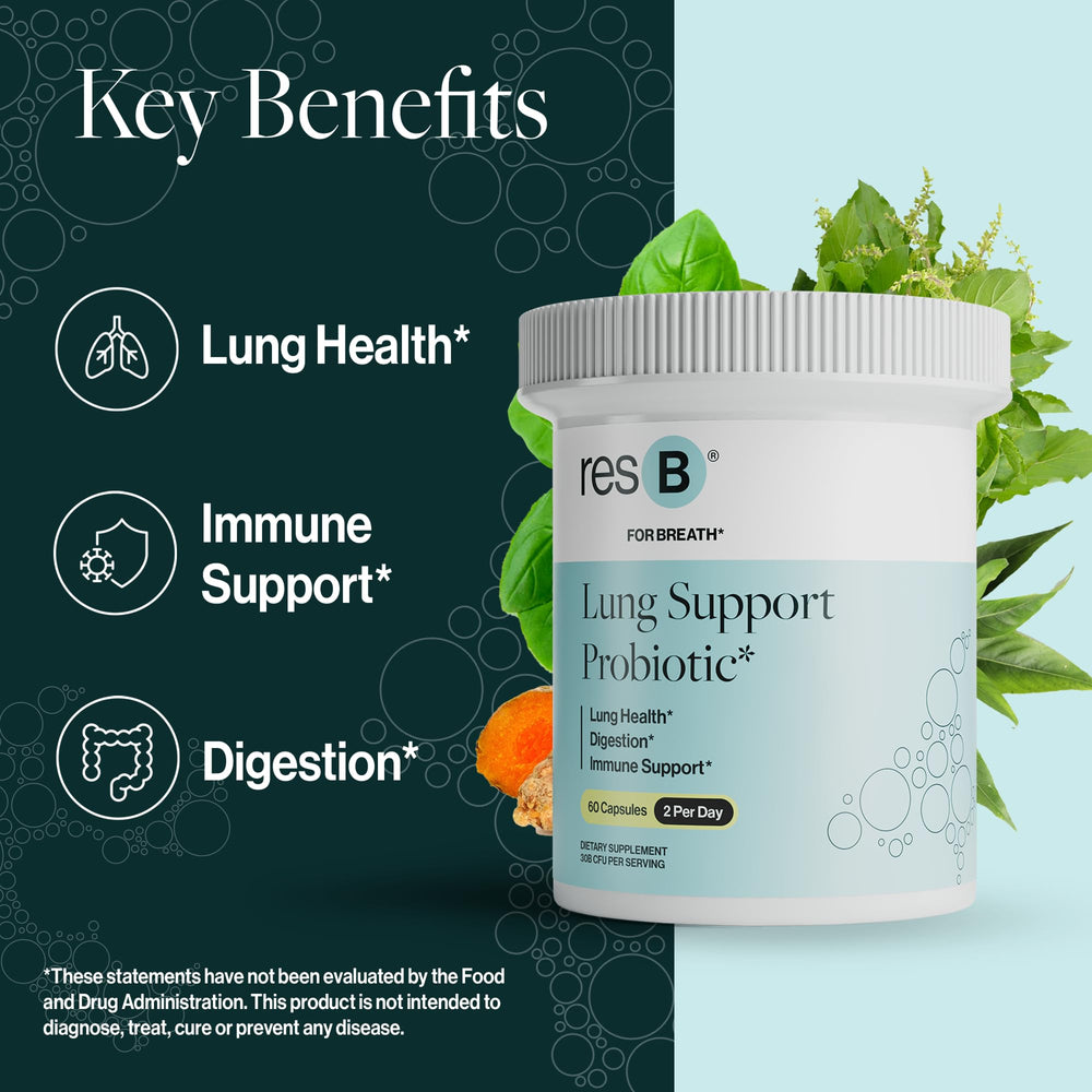 ResBiotic resB daily dosage visual communicates two capsules per day