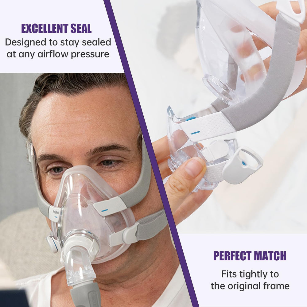 Rescare Airfit F20 cushion seal test demonstrates consistent seal under pressure.