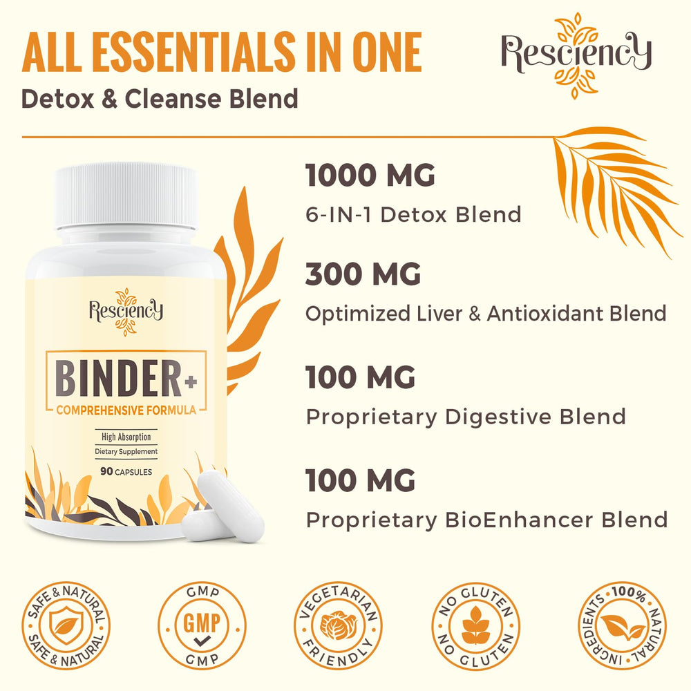 Resciency Detox Binder includes NAC for natural antioxidant pathways
