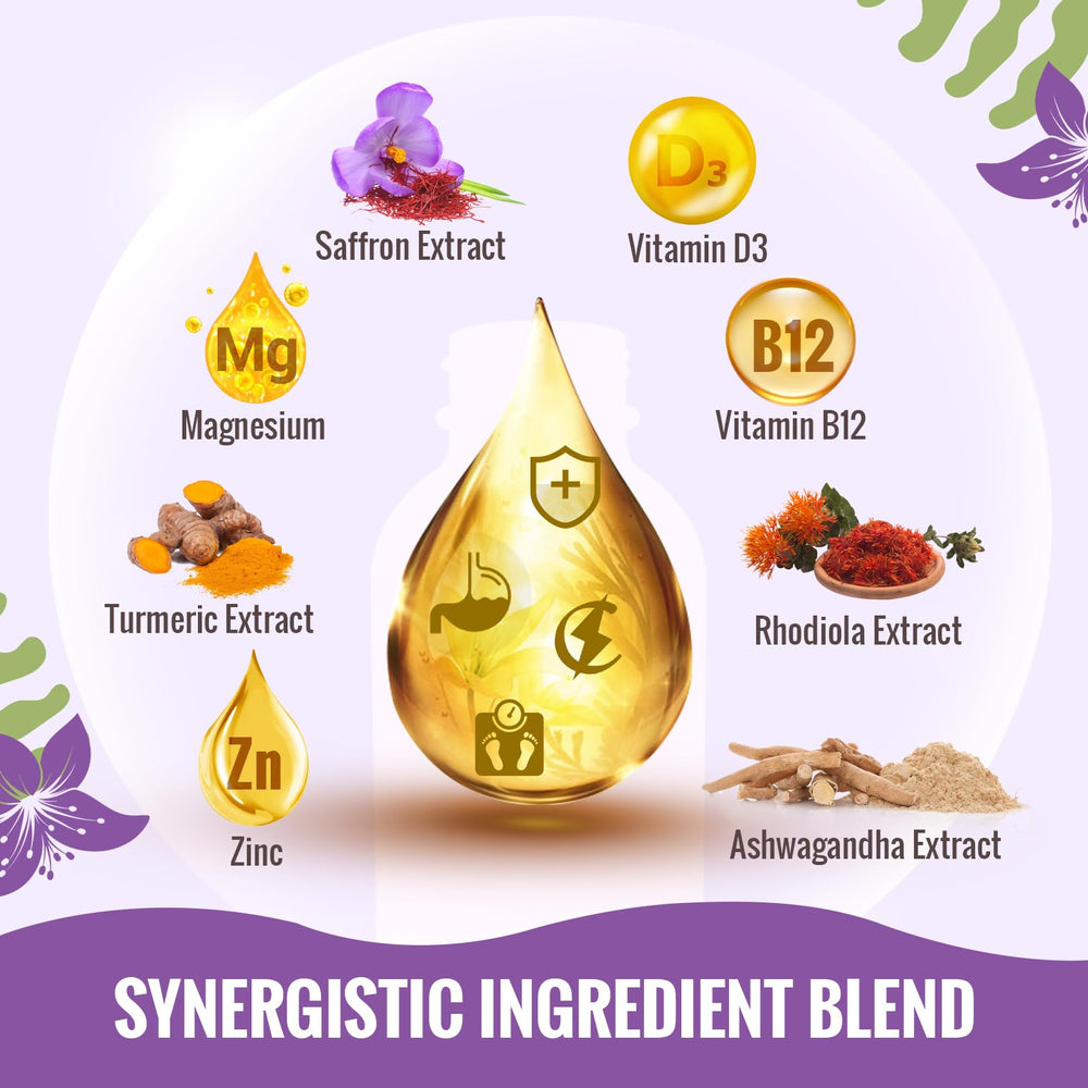 Resciency liposomal saffron drops amber bottle signals premium USA-made formula