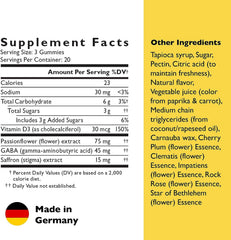 RESCUE Bach Plus Mood & Stress Gummies jar front shows vegan formula
