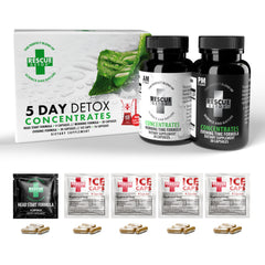 Rescue Detox bottle with 5-day concentrates for an easy daily detox ritual.