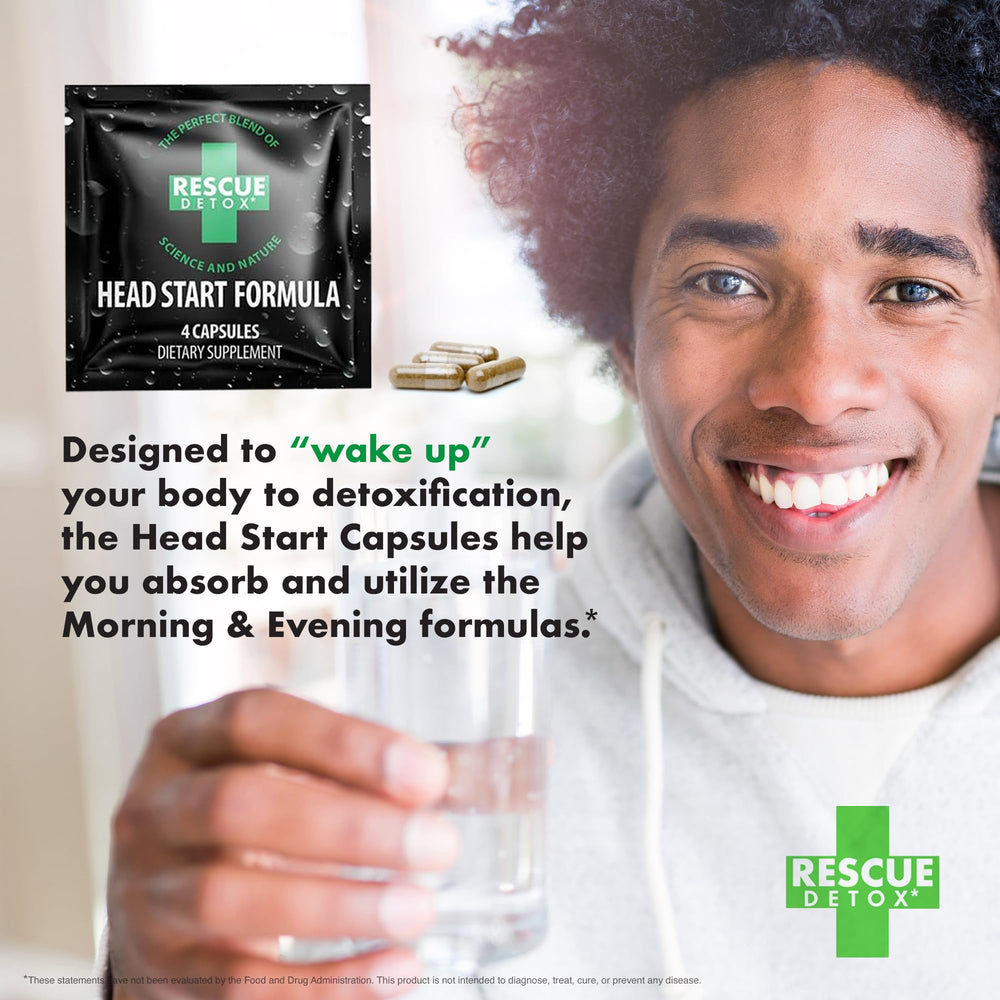 Rescue Detox drops display highlighting concentrated formula for quick use.
