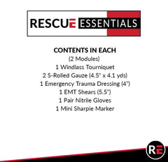 Rescue Essentials Stop the Bleed dual kit red case emphasizes durable, portable storage.
