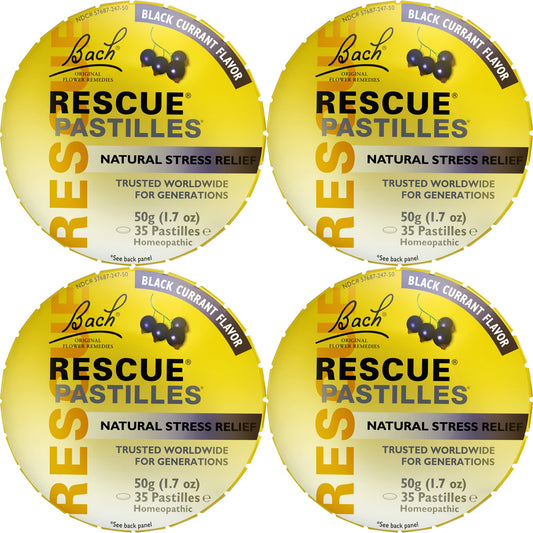 RESCUE pastilles black currant bottle for on-the-go calm