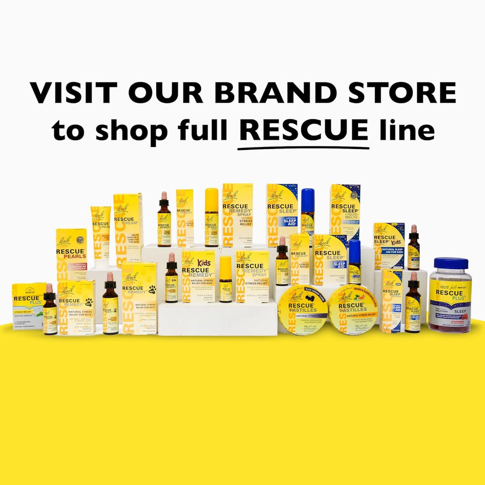 RESCUE Remedy bottle close-up highlighting 85-year legacy