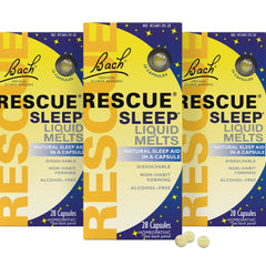 RESCUE Sleep Melts orange vanilla bottle on nightstand for easier wind-down.