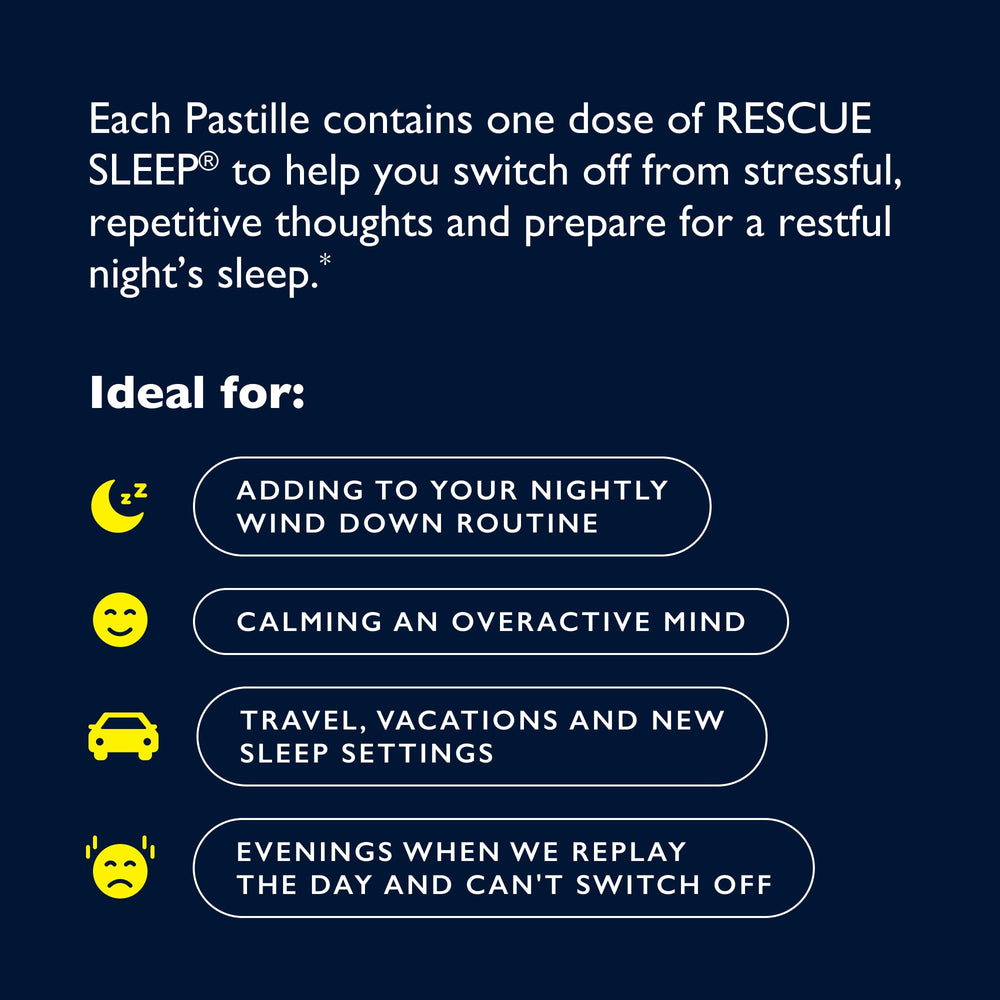 RESCUE Sleep pastilles dissolving in mouth for gentle bedtime calm