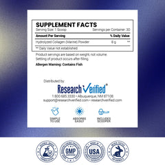 Research Verified Collagen Powder healthy-hair close-up hints at improved hair strength.