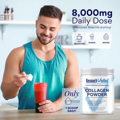 Research Verified Collagen Powder smoothie visual suggests seamless integration into morning routines.