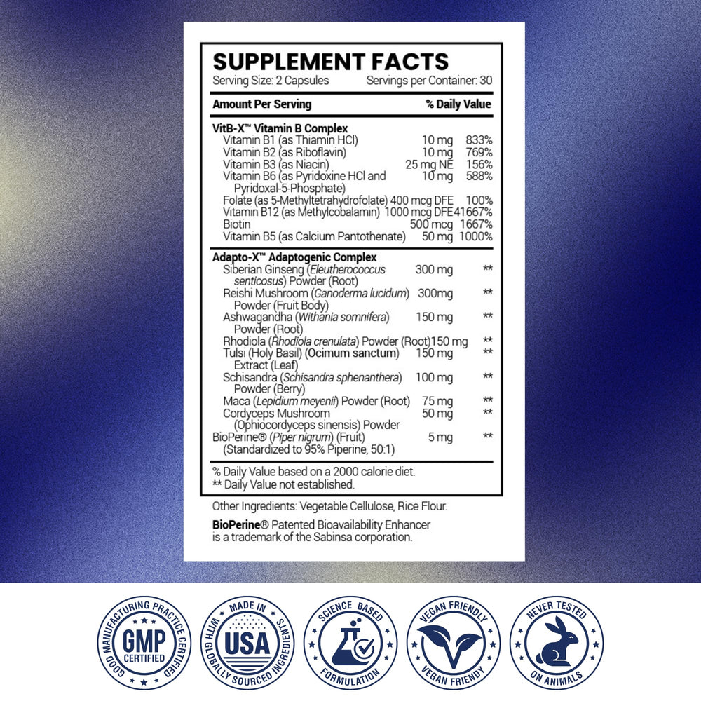 Research Verified Energy Booster bottle with ingredient list shows full spectrum nutrients.