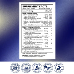 Research Verified Energy Booster bottle with ingredient list shows full spectrum nutrients.