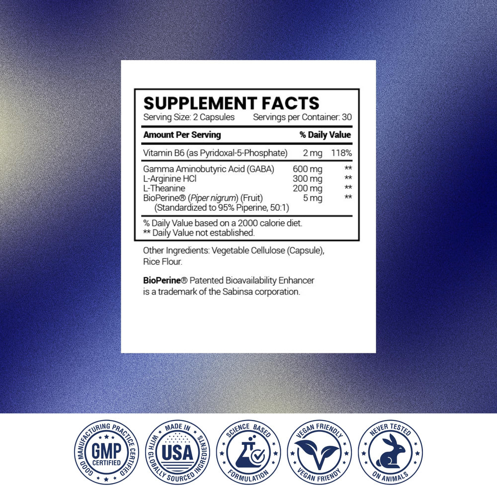 Research Verified GABA+ bottle pour showing measured intake