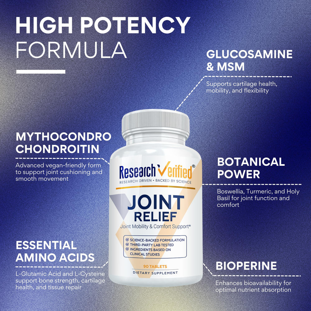 Close-up of glucosamine and MSM in Research Verified capsules for joint support.