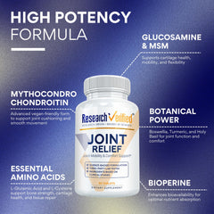 Close-up of glucosamine and MSM in Research Verified capsules for joint support.