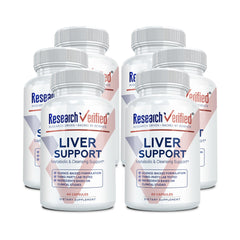 Research Verified Liver Support bottle front, promotes daily liver wellness.
