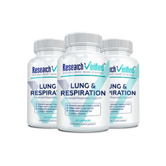 Research Verified Lung and Respiration capsules in bottle for daily immune support
