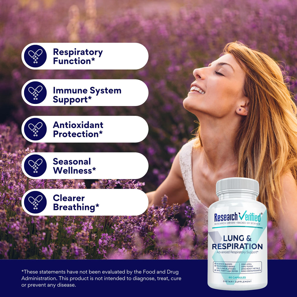 Capsules in a hand beside the Research Verified label