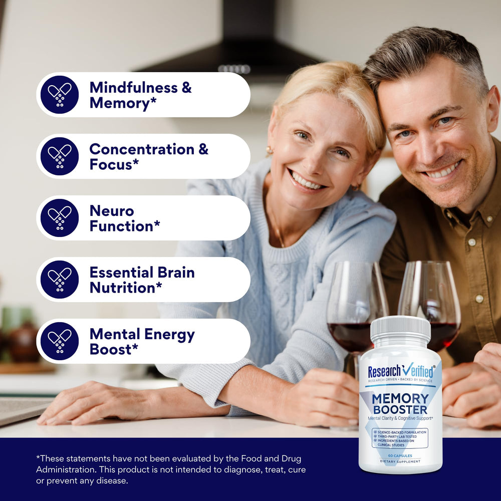 Capsules of Research Verified Memory Booster arranged for daily use.