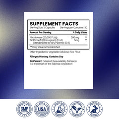 Research Verified Nattokinase dosage guidance indicating 1 or 2 capsules daily.