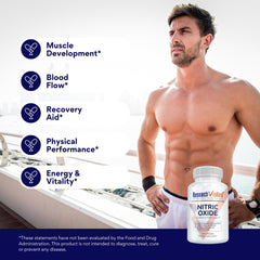 Research Verified Nitric Oxide with 480 mg L-Citrulline close-up highlights citrulline ingredient.