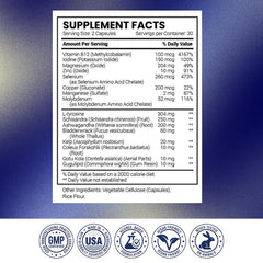 Research Verified Thyroid Aid bottle on shelf emphasizes clean, pure formulation.