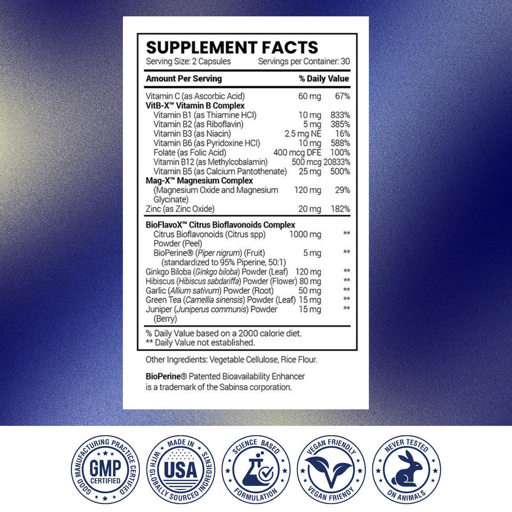 Research Verified Tinnitus Aid vegan USA-made packaging stamp