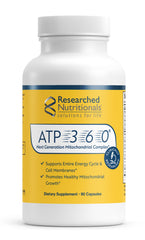 Researched Nutritionals ATP 360 bottle front view for energy support.