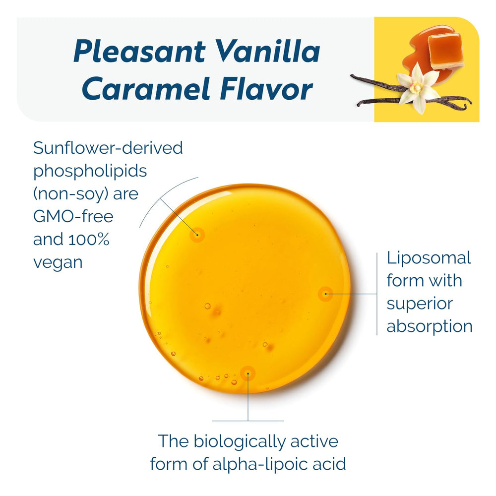 Vanilla caramel label of C-RLA highlights vegan formula and flavor.