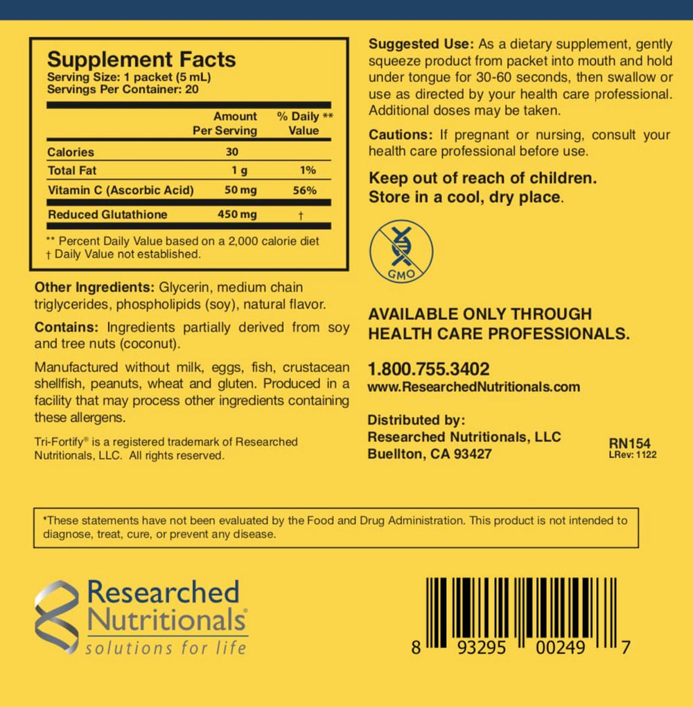 Researched Nutritionals hexane-free lab testing badge signals product purity.