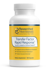 Researched Nutritionals Transfer Factor Rapid Response bottle cap for quick immune support