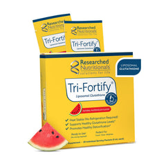 Researched Nutritionals liposomal glutathione Watermelon bottle pour for easy daily antioxidant support.