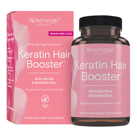 Reserveage Beauty Keratin Hair Booster bottle for daily hair and nail care