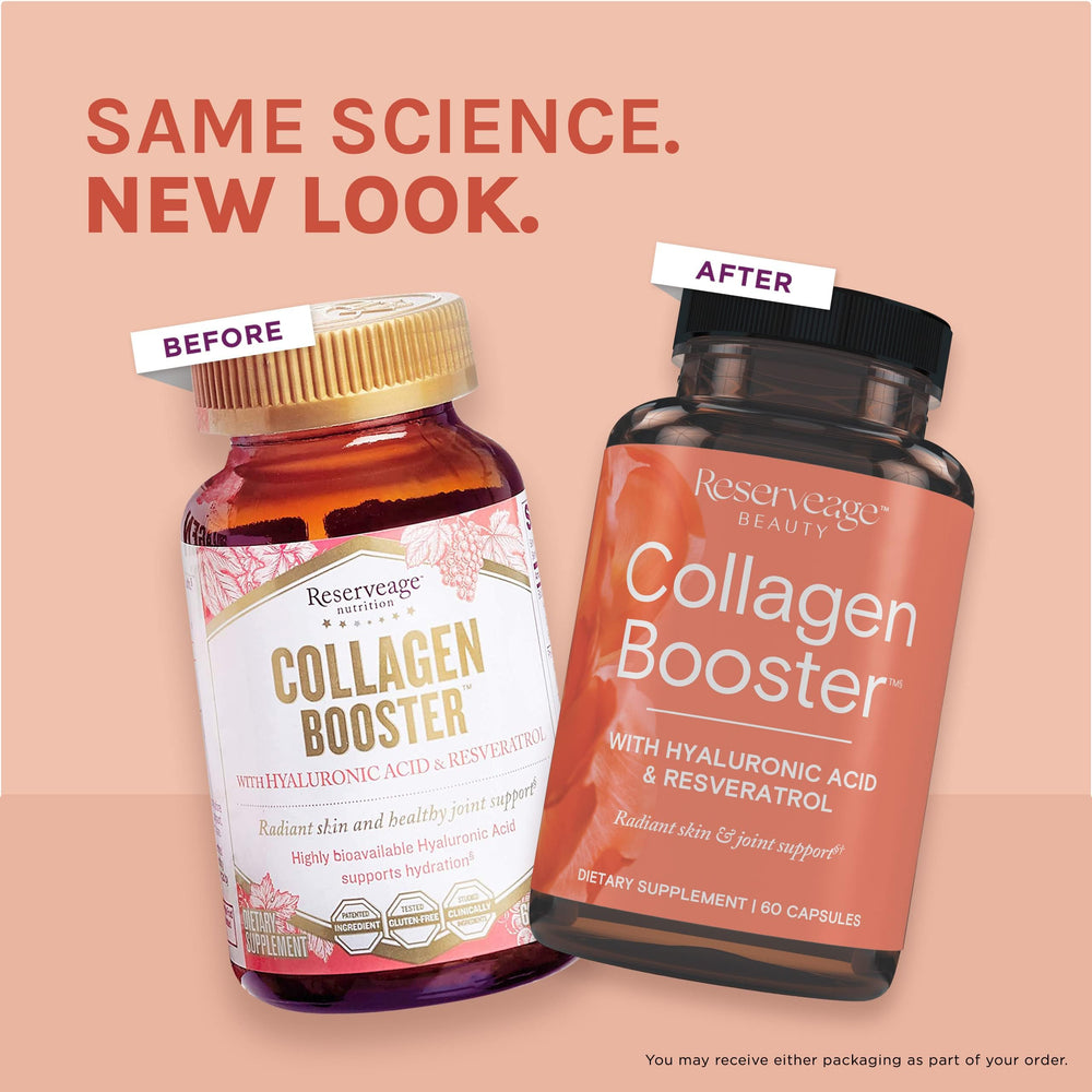 Reserveage gluten-free and dairy-free label communicates dietary options.