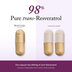 Reserveage Beauty label closeup highlighting triple-blend formula and vegan ingredients