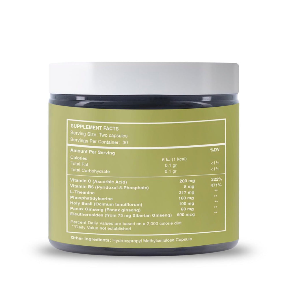Reset Wellness Adjust+ bottle on desk fits daily routine for stress-ready living.
