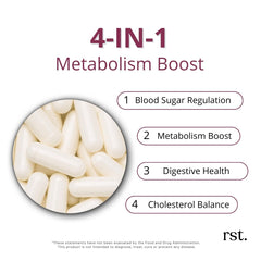 Reset Wellness Berberine+ ingredients label visible, highlighting alpha lipoic acid and chromium