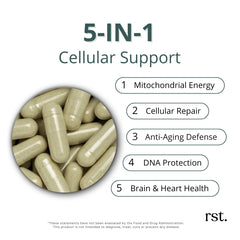 Reset Wellness Resvera NAD+ label detail emphasizing NR-based energy support.