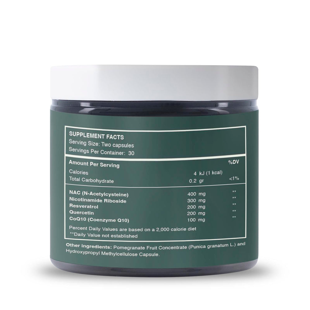 Reset Wellness Resvera NAD+ product in lifestyle setting suggesting longevity-focused wellness.