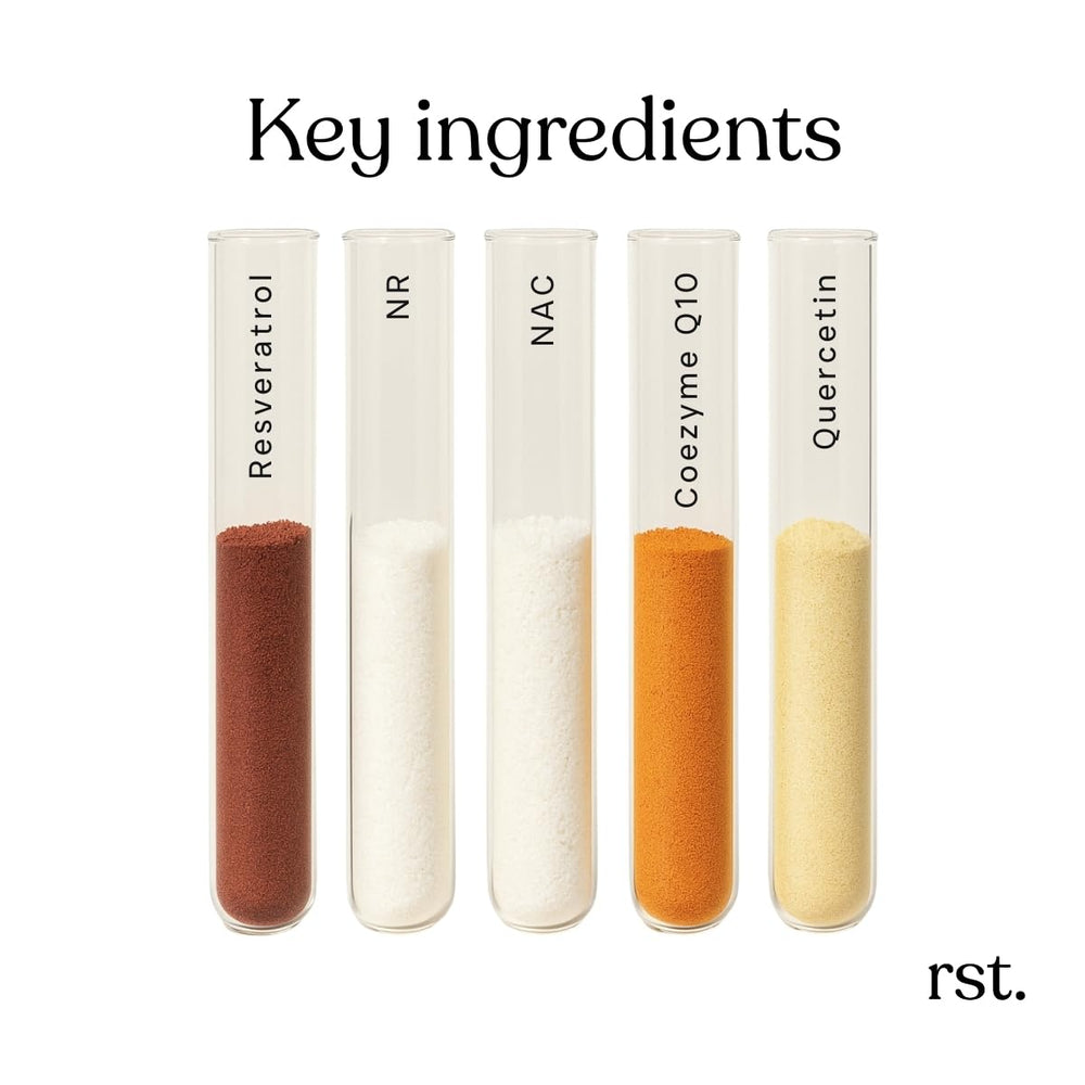 Reset Wellness Resvera NAD+ packaging on shelf signaling quality ingredients.