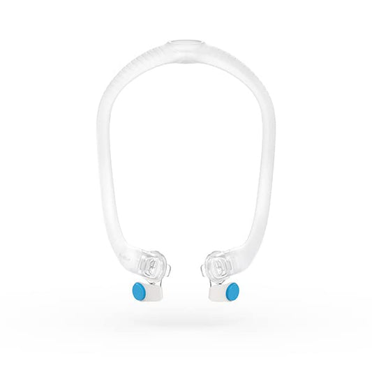 ResMed AirFit F30i frame assembly with top-head connection for tubing clearance.