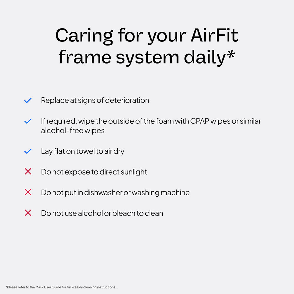 Note: headgear not included, replacement frame keeps CPAP setup simple.